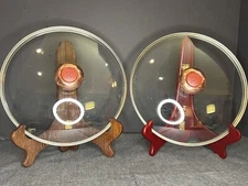 Set of 2 Paula Deen Glass Replacement Pot Lids 9.5" OD Copper