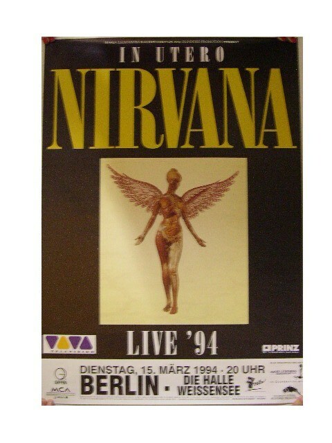 NIRVANA ポスター ヴィンテージ 1994 Nirvana Poster In Utero Muscle Angel '94 Concert | eBay