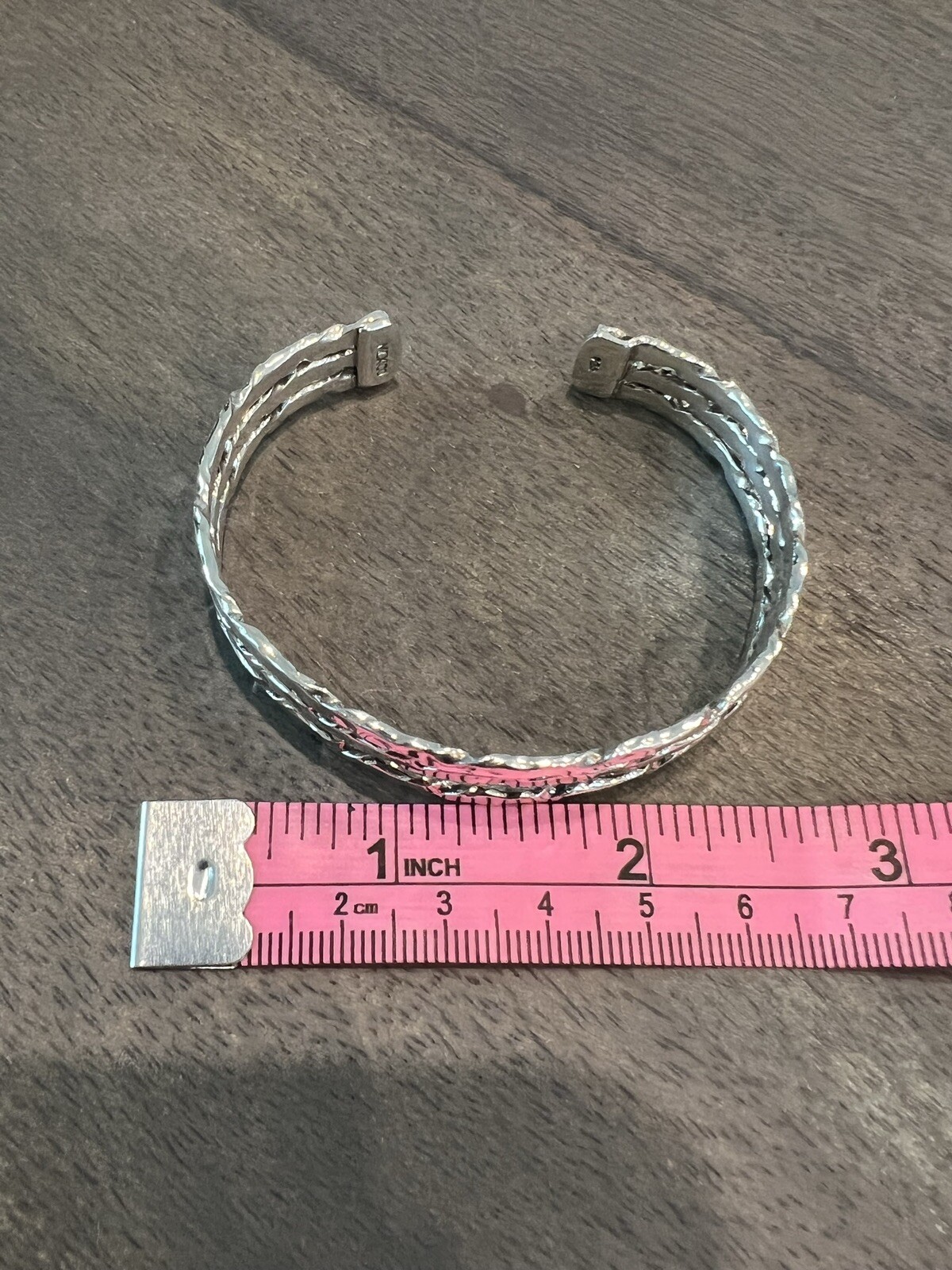 Heavy Solid Sterling Silver Cuff Bracelet - image 8