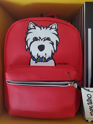 Marc Tetro 2 PC Red Westie Terrier Dog Mini Backpack & Black Beanie Gift Set Marc Tetro Red Westie Mini Backpack with Black Beanie Cap | eBay main image 4