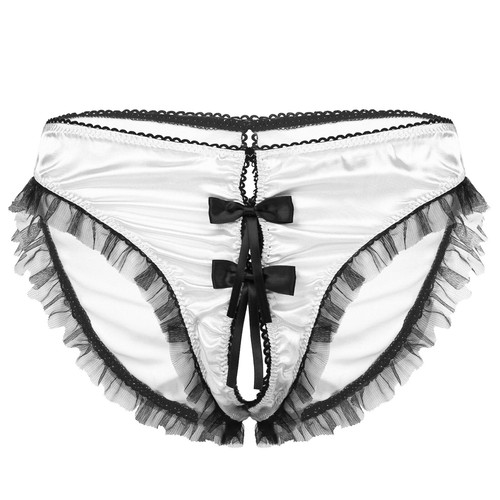 Men Lace Crotchless Briefs Sissy See Through Low Rise Thong Panties Underwear - Picture 123 of 135