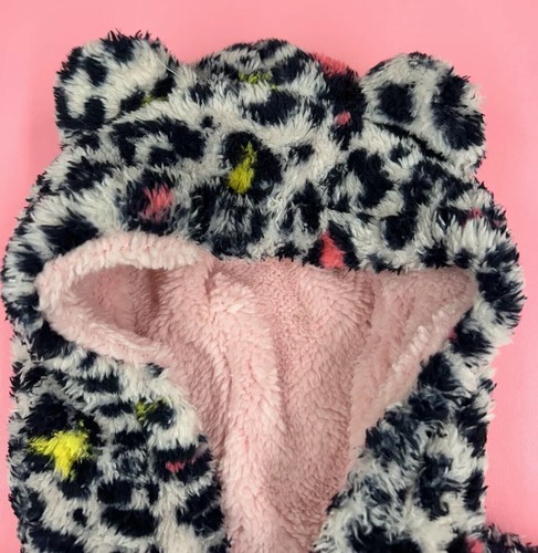 Betsey Johnson Girls Fuzz Hooded Coat. Animal Print. Sequin Pocket. Size 5. NWT. - Picture 8 of 13