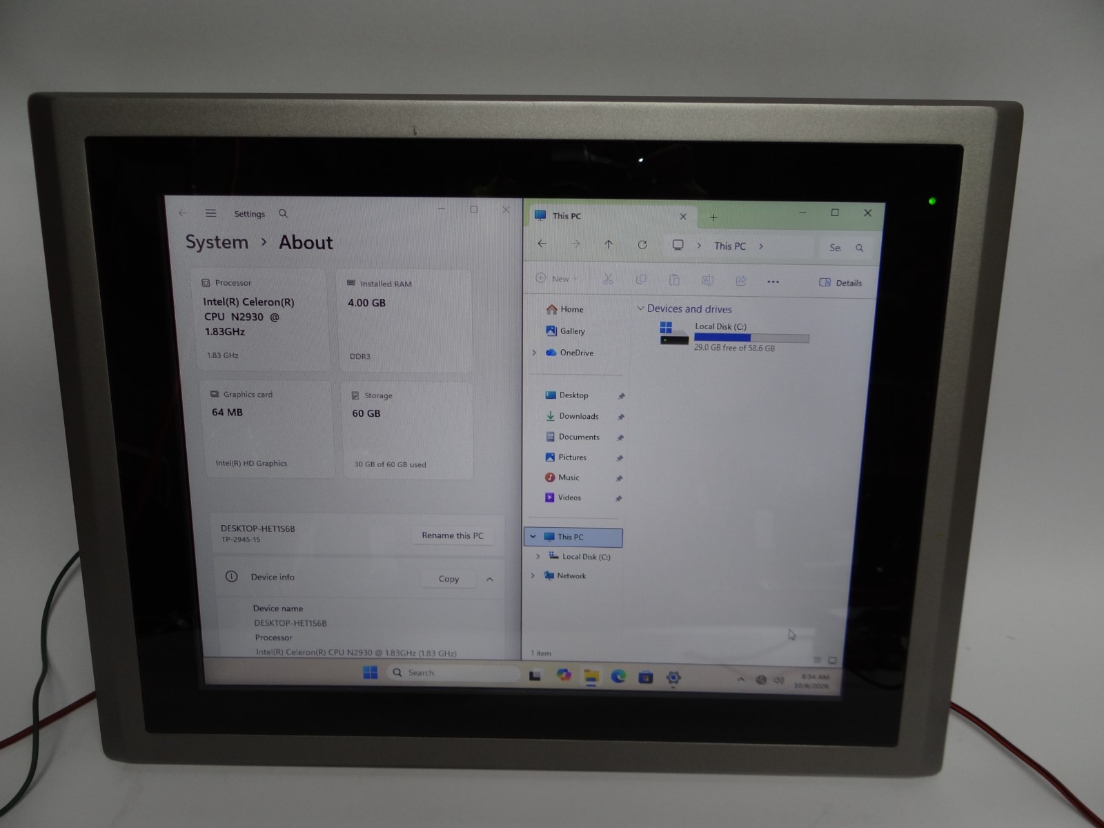 Teguar TP-2945-15 15" Intel Atom N2930 Fanless Panel PC *Tested Working*