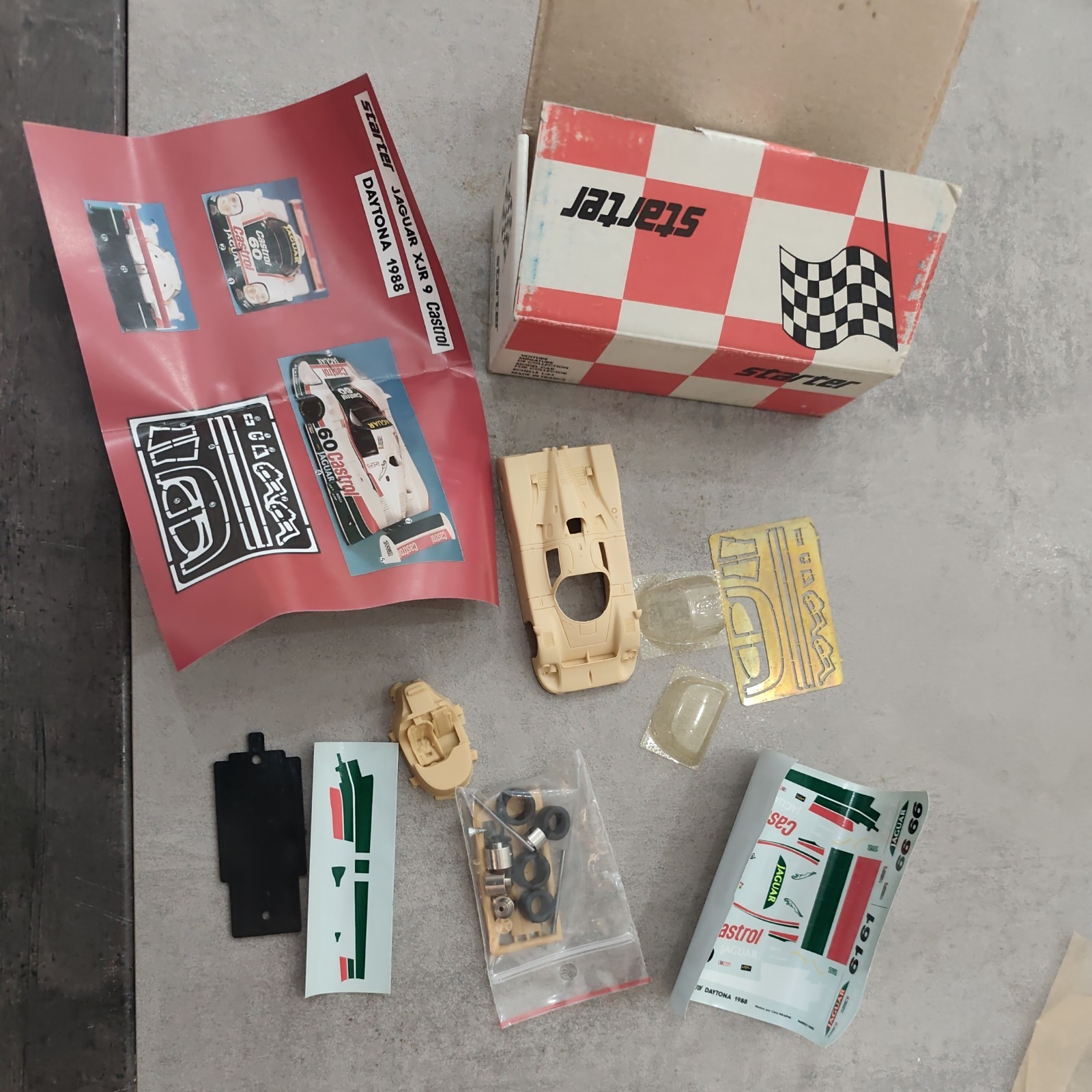 1/43 kit STARTER JAGUAR XJR9 CASTROL DAYTONA 1988 decals not good