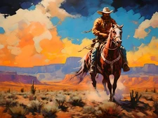 Western Art Cowboy Desert Canvas Picture Home Decor Wall Art Prints Painting 034