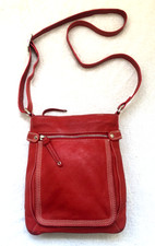 LLOYD BAKER - DESIGNER CROSS BODY BAG - SOFT RED LEATHER - BARGAIN - FREE POST