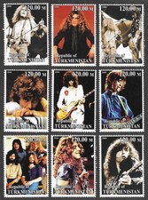 Led Zeppelin Group stamps new mnh Rock Music-Turkmenistan 2000