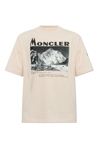 Moncler, MONCLER $510 K2 Print Short Sleeve Cotton Jersey T-Shirt Pink New & Authentic
