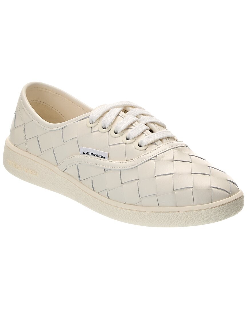 Кожаные кроссовки Bottega Veneta Sawyer Intrecciato женские белые 36