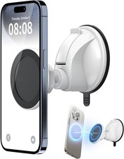 PROfezzion Magnetic Shower Mirror Phone Holder Reusable Suction Cup White