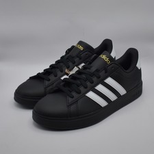 Adidas Grand Court 2.0 Sneakers Men's Size 10 Shoes Black White NWT NEW JR0546