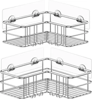 Duschablage Ohne Bohren 2 StüCk, Duschregal Eckregal Badregal SUS304 Edelstahl M