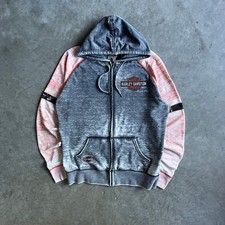 Harley Davison para mujer Y2K logotipo de estrás cremallera