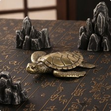 Schildkr&ouml;tenfigur Aus Messing Im Antik-Stil, Dekoratives Teetier-Ornament F&uuml;r