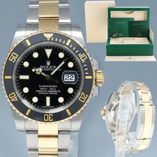 MINT 2016 Rolex Submariner 116613LN Two Tone Steel Yellow Gold Black Ceramic