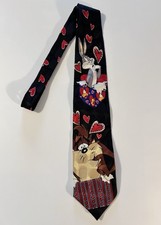 Vintage Looney Tunes Mania Silk Neck Tie 1995