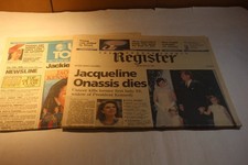 Jacqueline Kennedy Onassis dies at 64  May 20 1994 USA today & Orange co registe