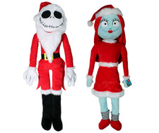 Nightmare Before Christmas Jack  Sally Santa Plush Set 4ft Jumbo Disney New