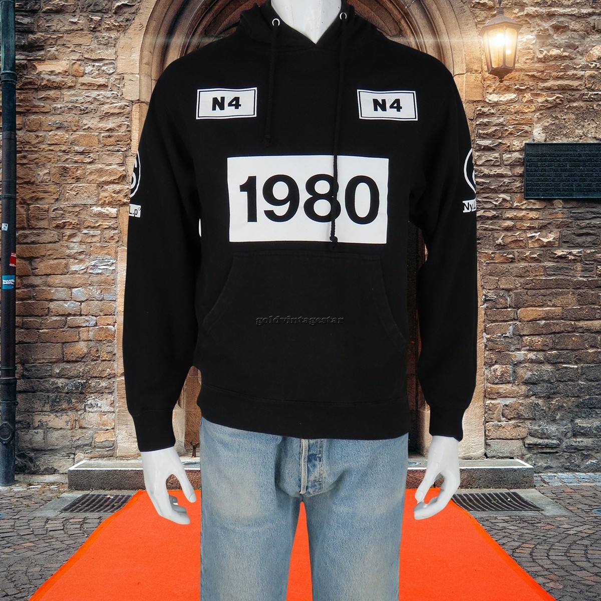 Stussy NY.LA.T.L.P N4 1980 Skater Surfer Streetwear Stripe Hoodie