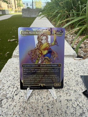 MTG Celes, Rune Knight (Borderless Foil) Commander: Final Fantasy 201 NM