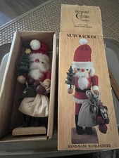 Vintage Santa Nutcracker Hand Made And Painted..In Original Box.. Nick Evergreen
