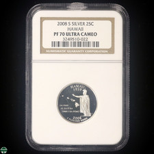 2008-S Hawaii State Quarter Silver Proof NGC PF 70 ULTRA CAMEO
