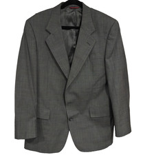 Jos A Bank 43L Sport Coat Dark Gray 100 Wool Blazer Professional Career Jacket