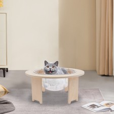44 20cm D H Clear Capsule Cat Bed, Free Standing Pets Bed, Log Color Cat Bed
