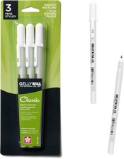 SAKURA Gelly Roll Classic White 3 Pack, 08 Medium Pt., Opaque Gel Pens