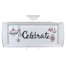 St. Nicholas Square EAT DRINK & BE MERRY 14" Treat Tray Platter Celebrate