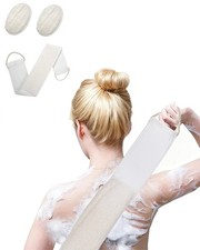 Loofah Back Scrubber, Natural Back Scrub Sponge for Shower, Body Exfoliator f...