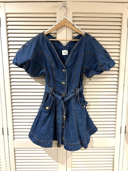 AJE “Harper” Denim Mini Dress -  size 10