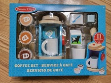 Melissa  Doug Wooden Coffee Play Set 11 Pieces New In Box Play Food Toy 9842
