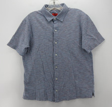 Isaia Napoli Shirt Men Medium Blue Purple Micro Gingham Plaid Button Up Italy