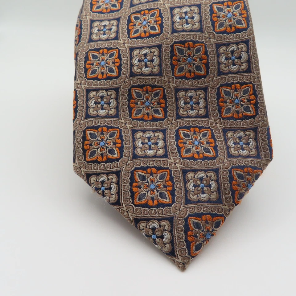 Corbata Jos a Bank Seda Marrón Naranja Lunares 3" Ancho 58" Largo Reserva Foto 2 de 4