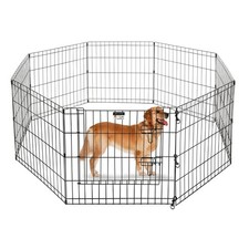 Puppy Playpen - Foldable Metal Exercise Enclosure with Eight 24-Inch Panels - In