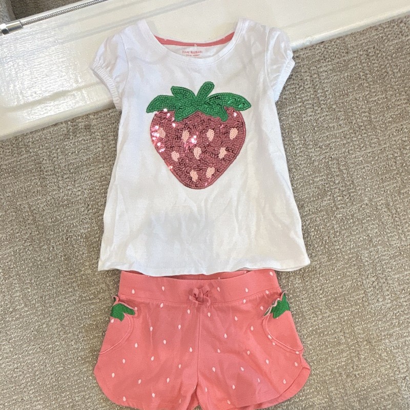 Isaac Mizrahi New York Girls Sequin Strawberry Tee & Shorts 2pc Set 4