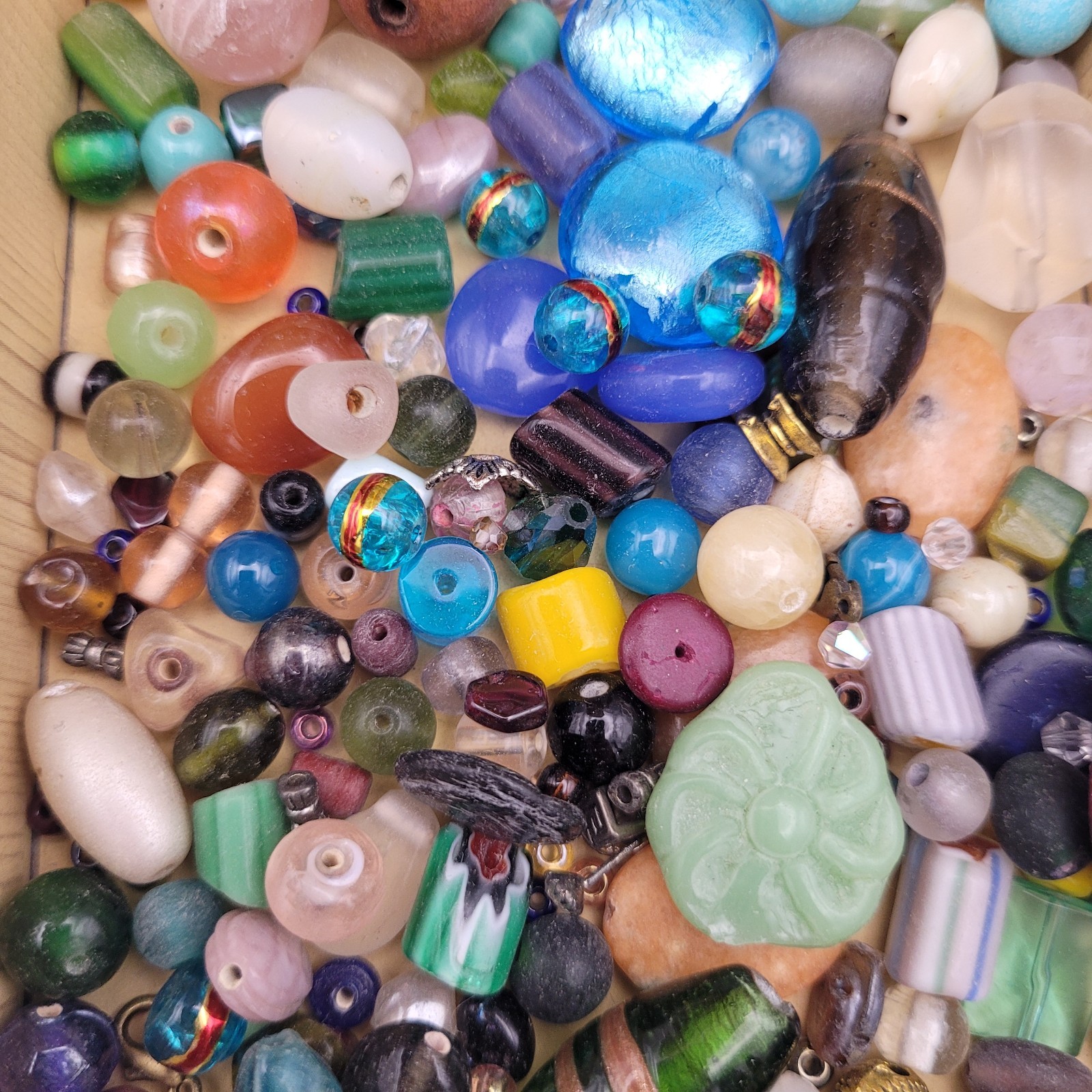 Bead Mix LOT - Czech Glass, and Mixed Beads 7+ ounces You get what is pictured