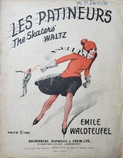 VINTAGE ORIGINAL 1940s SHEET MUSIC - LES PATINUERS - THE SKATER'S WALTZ