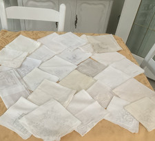 Vintage Hankies Lot Of 25 WHITES FANCY - SOME DRAWNWORK WEDDINGS TEA SHOWER