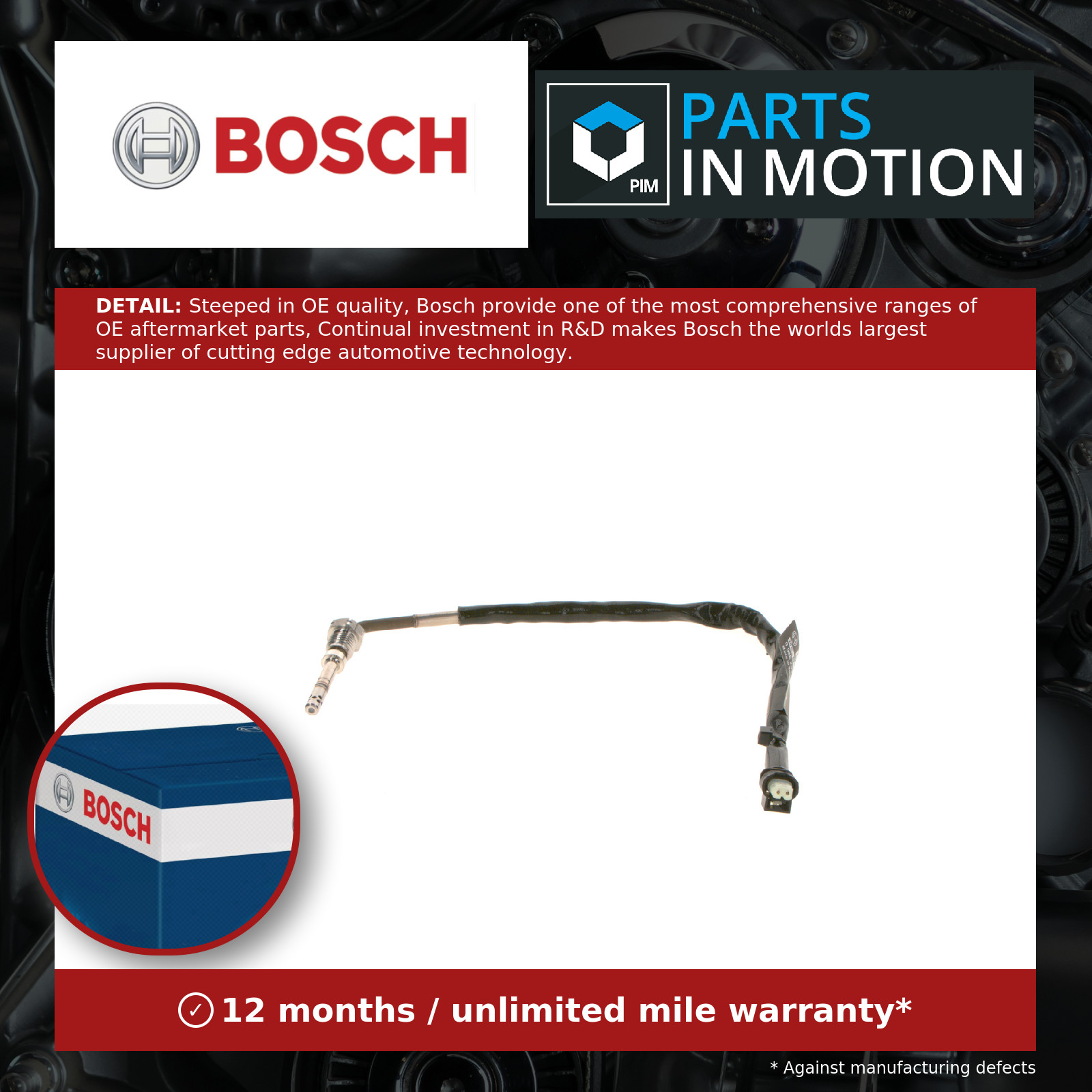 Exhaust Temperature Sensor fits MERCEDES C250 2.2D Pre Cat 08 to 14 Bosch New - Image 11
