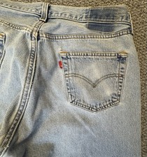 Vintage 90s Levis 501 Jeans 36x30 Button Fly Light Wash Made in Mexico