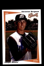 Signed Baseball Card Auto 2010 Grandstand Casper Ghosts Christian Bergman