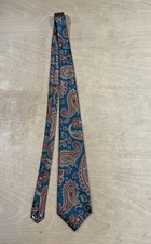 Geoffrey Beene Men Necktie Paisley Green Made In USA