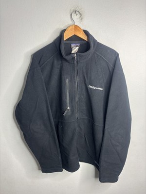Patagonia Synchilla Jacket Mens XL Black Full Zip Fleece Paskal Lighting Logo