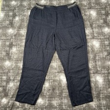 The Essential Pull On Trouser by Anthropologie Womens Large 34 Dark Navy Pants