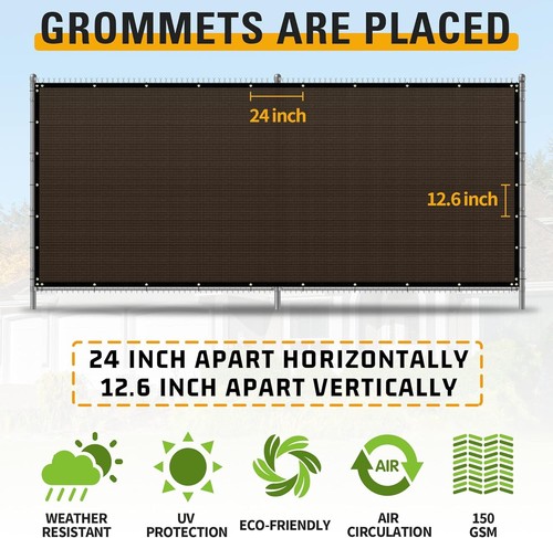 Privacy Fence – 5 x 25 Heavy Duty Privacy Screen with Bindings  Brass Grommet... - Picture 3 of 4