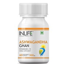 Inlife Ashwagandha Extract Withania Somnifera Capsules, 60 Capsules