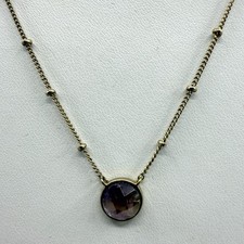 Dainty Purple Stone Station Necklace Gold Tone Minimalist Layering Chain Boho