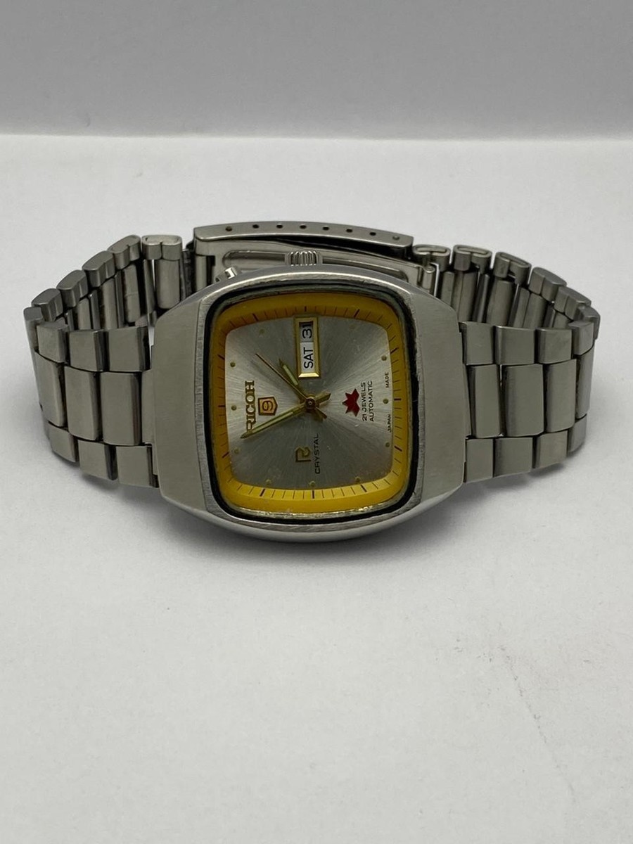 Vintage Ricoh 9 Crystal 21 Jewels 061794AC Automatic Watch Japan